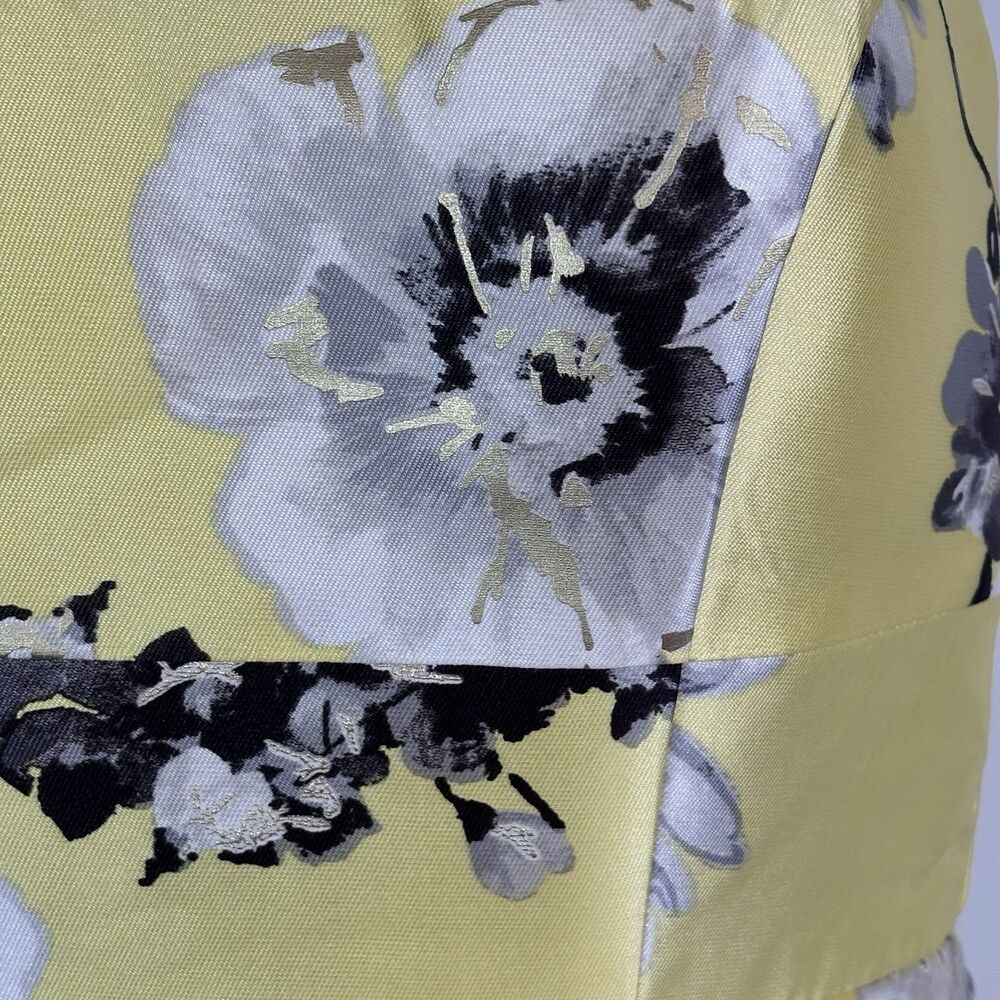 Speechless Yellow Floral High Low Dress Size 5 Spaghetti Strap Prom Formal Satin - Picture 9 of 16